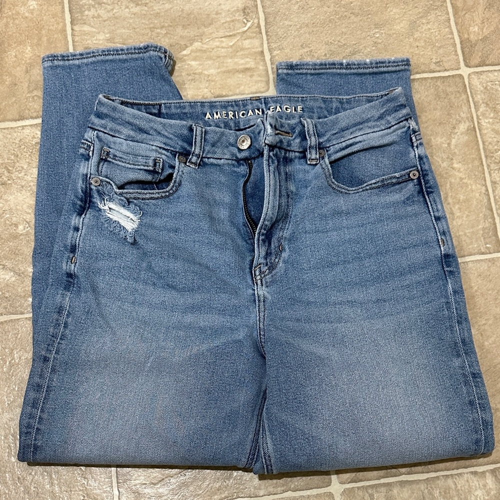 American Eagle Outfitters High Rise Distressed Denim Jeans